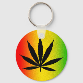 Reggae Rasta Leaf Jamaican Classic Round Sleutelha Sleutelhanger
