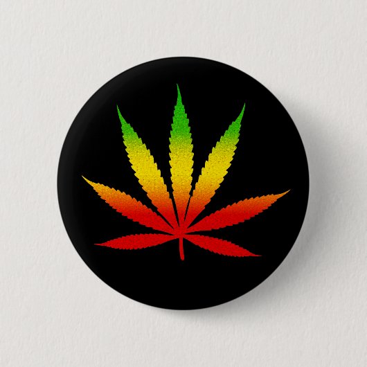 Reggae Rasta Leaf Jamaican Jamaica Buttonnen Ronde Button 5,7 Cm (Voorkant)