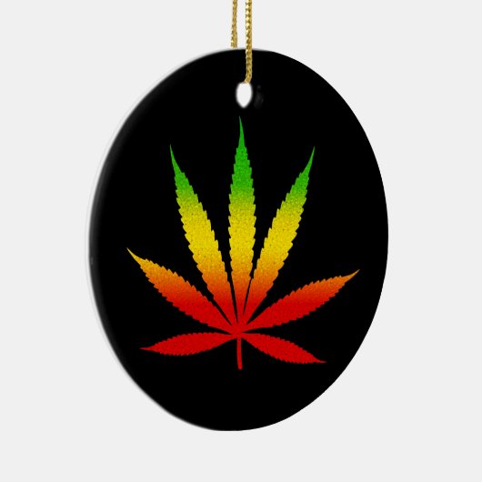 Reggae Rasta Leaf Jamaican Standard Round Ornament (Rechts)