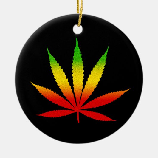 Reggae Rasta Leaf Jamaican Standard Round Ornament (Voorkant)