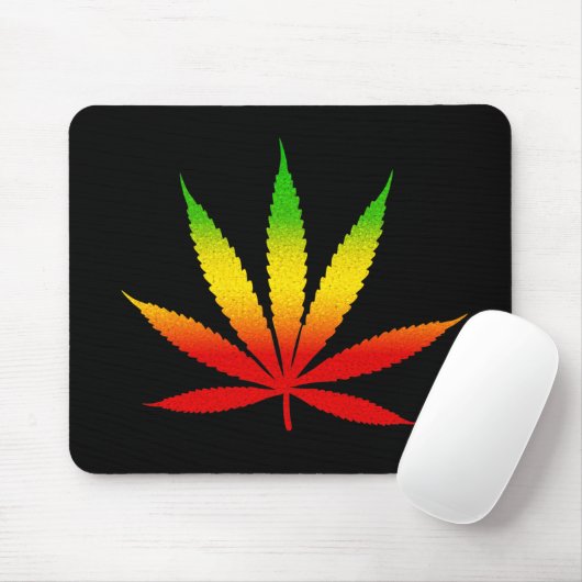 Reggae Rasta Leaf Rastafarian Jamaican Mousepad Muismat (Met muis)