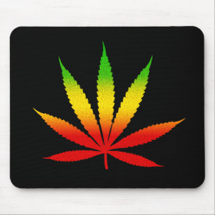 Reggae Rasta Leaf Rastafarian Jamaican Mousepad Muismat