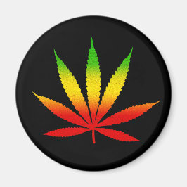 Reggae Rasta Leaf Rastafarian Ronde Magneten