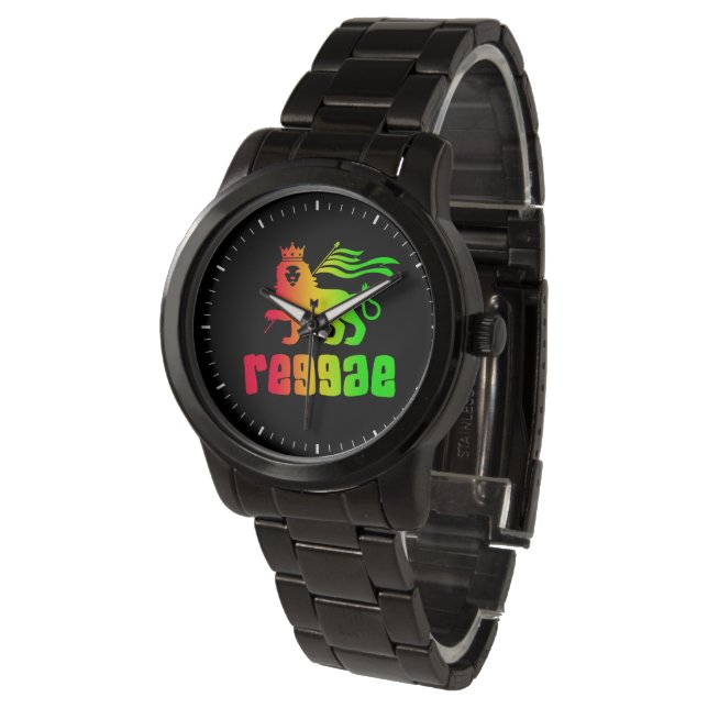 Reggae Rasta Lion Horloge (Gekanteld)
