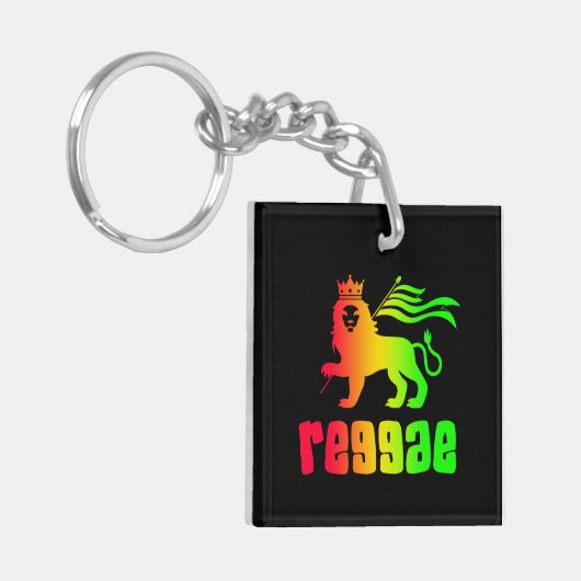 Reggae Rasta Lion Sleutelhanger (Voorkant Links)