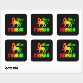Reggae Rasta Lion Vierkante Sticker (Vel)