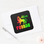 Reggae Rasta Lion Vierkante Sticker (Envelop)