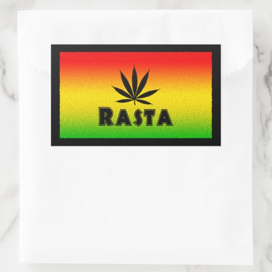 Reggae Rasta Rastafarian Leaf Rectangle Stickers (Tas)