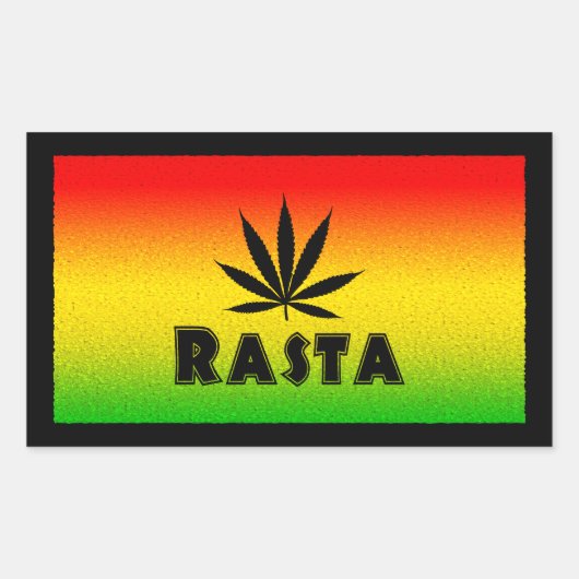 Reggae Rasta Rastafarian Leaf Rectangle Stickers (Voorkant)