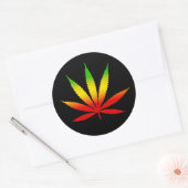 Reggae Rasta Rastafarian Leaf Ronde Stickers (Envelop)