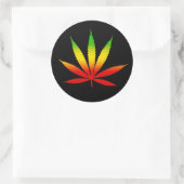 Reggae Rasta Rastafarian Leaf Ronde Stickers (Tas)