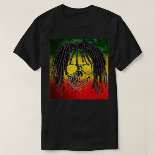 Reggae Rasta Skull  T-shirt (Design voorkant)