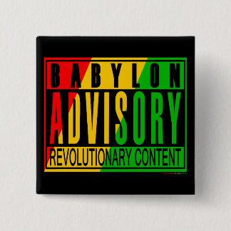 Reggae RASTA Vierkante Button 5,1 Cm