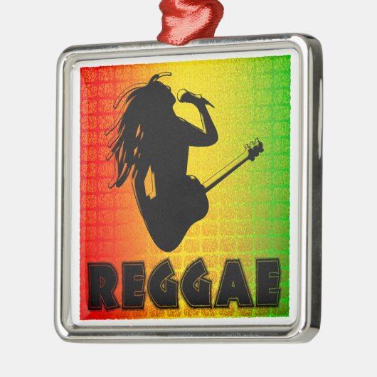 Reggae Rastafarian Premium Square Ornament (Links)