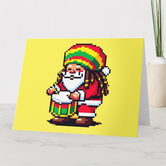 Reggae Ritmes met Kerstman - Kerst Beat Kaart (Voorkant)