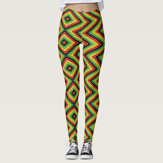 Reggae Roots Rasta Hippie - Power Yoga Leggings (Voorkant)