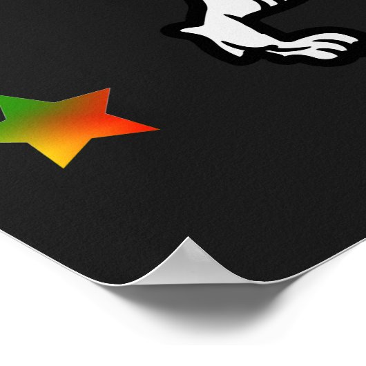 REGGAE ROOTS RASTA LION DE JUDA POSTER (Hoek)