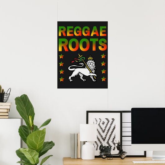 REGGAE ROOTS RASTA LION DE JUDA POSTER (Thuiskantoor)
