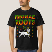 REGGAE ROOTS RASTA LION DE JUDA T-SHIRT (Voorkant)