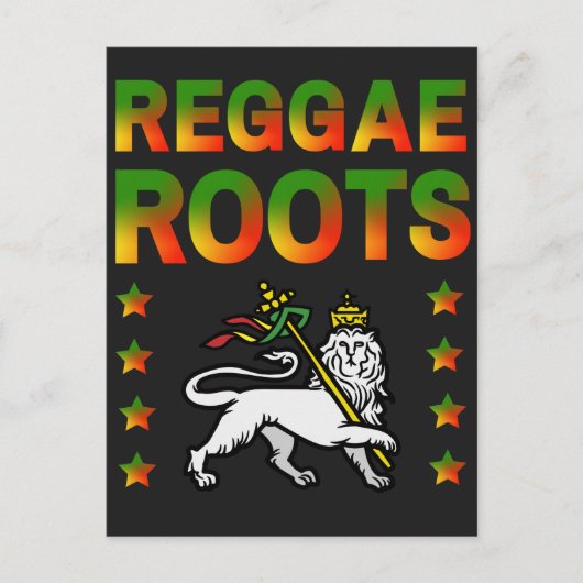 REGGAE ROOTS RASTA LION DE JUDA UITNODIGING BRIEFKAART (Voorkant)