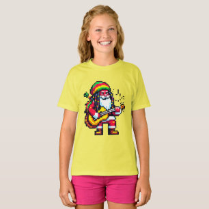 Reggae Santa Fun Pixel Art Kerstmuziek Ontwerp T-shirt