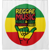 Reggae Shaka Hand met positieve koersen Douchegordijn (Voorkant)