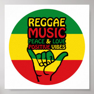 Reggae Shaka Hand met positieve koersen Poster
