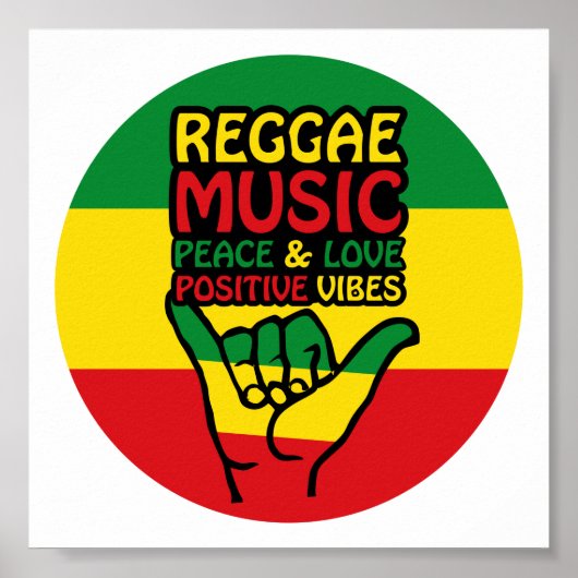 Reggae Shaka Hand met positieve koersen Poster (Voorkant)