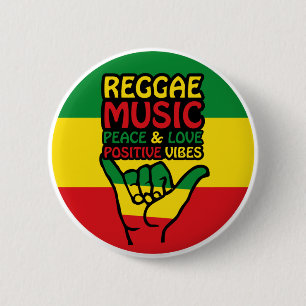 Reggae Shaka Hand met positieve koersen Ronde Button 5,7 Cm