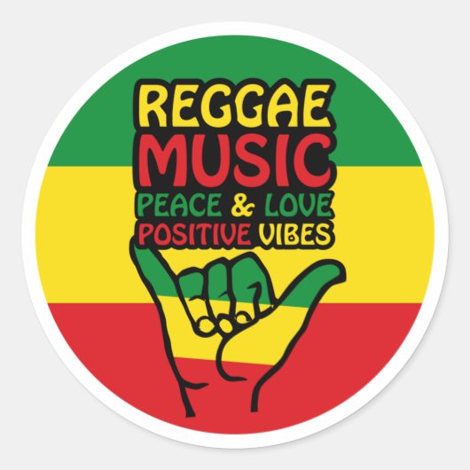Reggae Shaka Hand met positieve koersen Ronde Sticker (Voorkant)