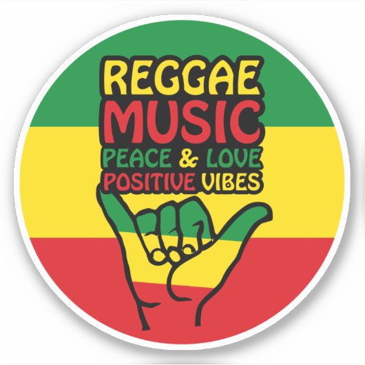 Reggae Shaka Hand met positieve koersen Sticker (Voorkant)