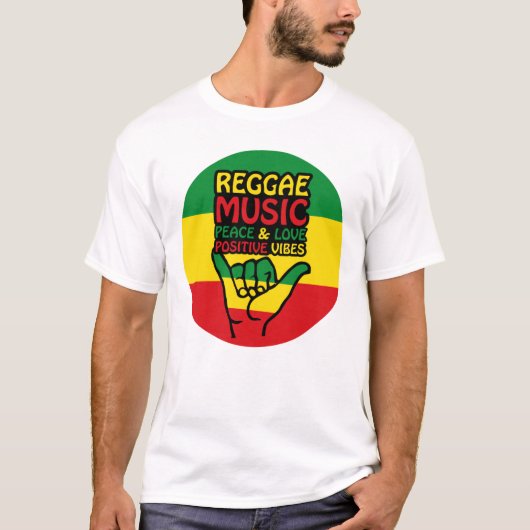 Reggae Shaka Hand met positieve koersen T-shirt (Voorkant)