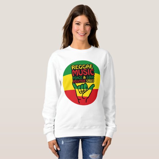Reggae Shaka Hand met positieve koersen Trui (Voorkant volledig)