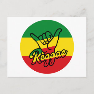 Reggae Shaka Hands met reggagekleuren Briefkaart