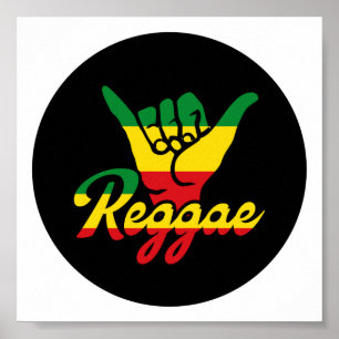 Reggae Shaka Hands met reggagekleuren Poster