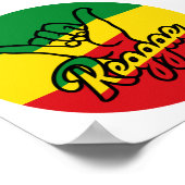 Reggae Shaka Hands met reggagekleuren Poster (Hoek)