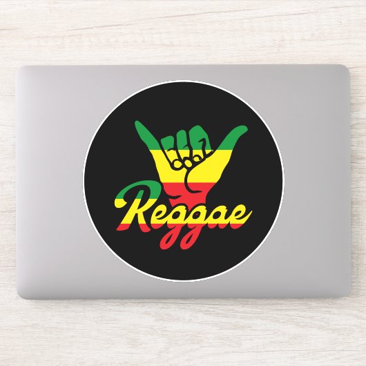 Reggae Shaka Hands met reggagekleuren Sticker (Computer)