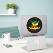 Reggae Shaka Hands met reggagekleuren Sticker (Laptop op bureau)