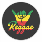 Reggae Shaka Hands met reggagekleuren Sticker (Voorkant)