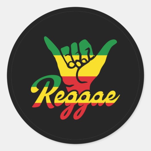 Reggae Shaka Hands with reggae colors Ronde Sticker (Voorkant)