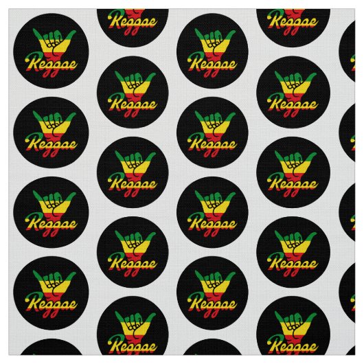 Reggae Shaka Hands with reggae colors Stof (Swatch)