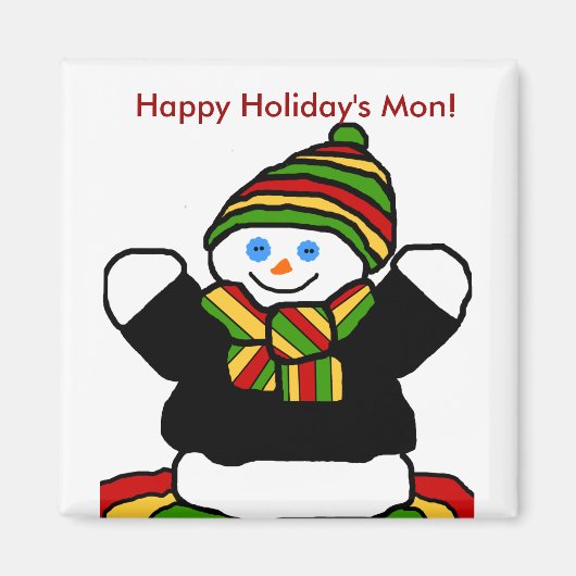 Reggae sneeuwmanmagneet magneet (Voorkant)