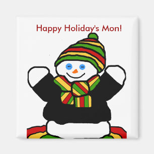Reggae snowman magnet