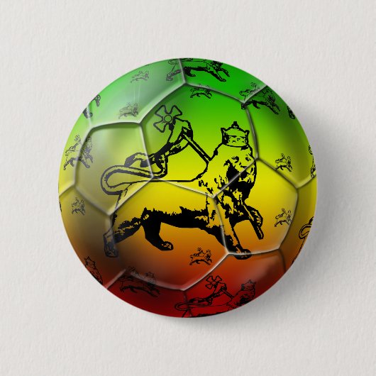 Reggae Soccer - Rasta soccer football team Ronde Button 5,7 Cm (Voorkant)