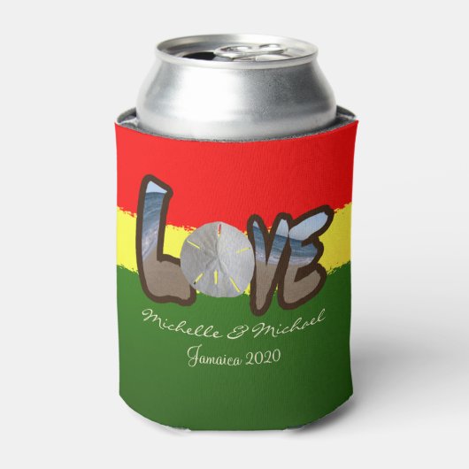 Reggae Stijl Zand dollar Liefde Blikjeskoeler (Blikje Voorkant)