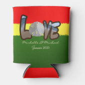 Reggae Stijl Zand dollar Liefde Blikjeskoeler (Voorkant)