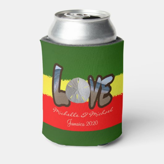 Reggae Stijl Zand dollar Liefde Blikjeskoeler (Blikje Achterkant)