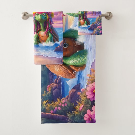 Reggae Turtles – Eiland Vibes Voor Altijd. Bad Handdoek (Insitu)