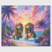 Reggae Turtles – Eiland Vibes Voor Altijd.  Cadeaupapier (Vlak)