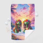 Reggae Turtles – Eiland Vibes Voor Altijd.  Golfhanddoek (Insitu)